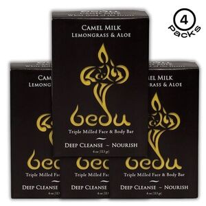 One With Nature Bedu Soap 4 Pack with Camel Milk, Lemongrass and Aloe